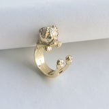 Puppy Gold Crystal Wrap Ring Size 7