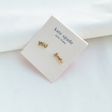 You & Me Gold Crystal Stud Earrings