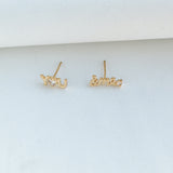 You & Me Gold Crystal Stud Earrings