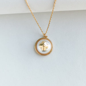 Pearls On Pearls Gold Pendant Necklace