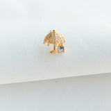 Rain or Shine Pave Umbrella Gold Stud Earrings