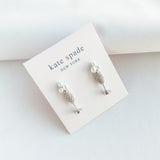 Cheers To That Silver Pearl  Stud Earrings