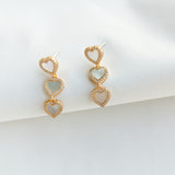 Take Heart Gold Mother Of Pearl Linear Earrings