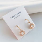 Victoria Gold Clear Huggie Earrings