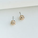 On The Ball Gold Black Multi Stud Earrings