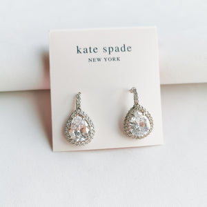 Brilliant Statements Pave Halo Drop Earrings