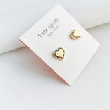 Take Heart Multi Color Gold Stud Earrings