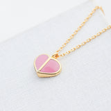 Heritage spade enamel heart mini pendant (Rococopink)