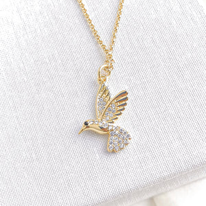 Grandmas Closet Hummingbird Mini Pendant Necklace