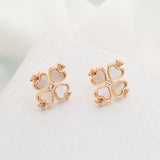 Legacy Logo Demi Fine Spade Flower Studs Earrings