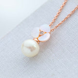 Disco Pansy Pearl Drop Necklace