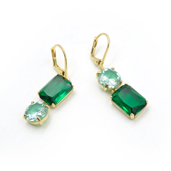 Shine on mismatch Drop Earrings Green