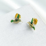 Dazzling Daisy Hummingbird Stud Earrings