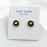 Heartful Stud Earrings (Black)