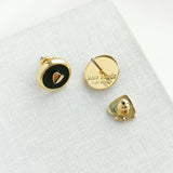 Heartful Stud Earrings (Black)