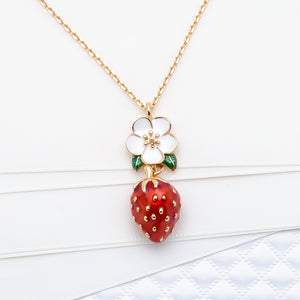 Picnic Perfect Strawberry Necklace