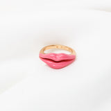 Lip Enamel Ring Size 7 (Pink)