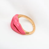 Lip Enamel Ring Size 7 (Pink)