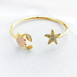 Sea Star Crab & Starfish Flex Cuff Bracelet