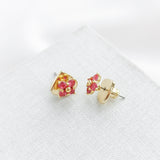 Myosotis Cross Flower Stud Earrings (Pink)