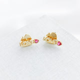 Love Mini Stud Earrings (Pink)