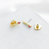 Love Mini Stud Earrings (Pink)