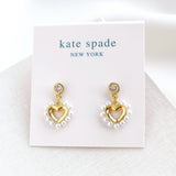 Shining Spade Pearl Drop Earrings