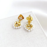 Shining Spade Pearl Drop Earrings