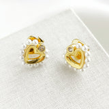 Shining Spade Pearl Stud Earrings