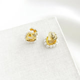 Shining Spade Pearl Stud Earrings