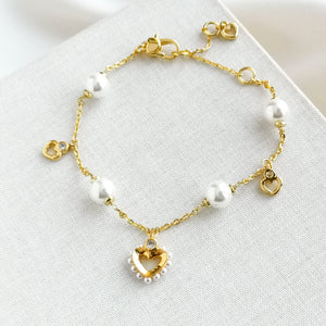 Shining Spade Pearl Line Bracelet