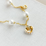 Shining Spade Pearl Line Bracelet