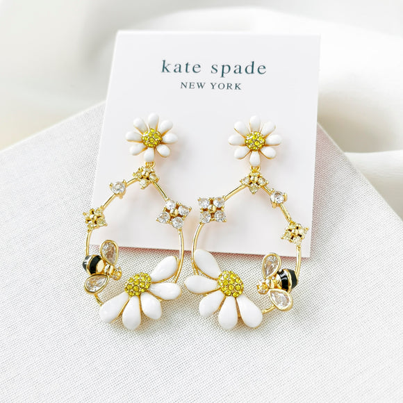 Dazzling Daisies Statement Hoop Earrings