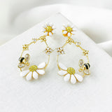 Dazzling Daisies Statement Hoop Earrings