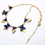 Trina Turk Sparkling Royal Blue Gemstones Gold-toned Necklace