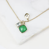 AK green gemstone pendant necklace