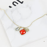 AK red gemstone pendant necklace