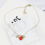 AK red gemstone pendant necklace